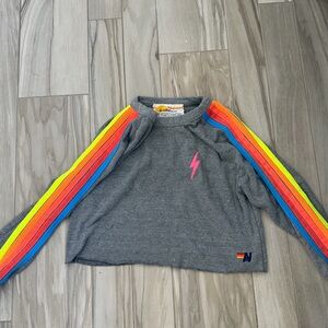 Aviator Nation cropped gray sweatshirt